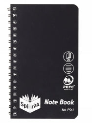 NOTEBOOK SPIRAX P561 PP BLACK 87X147MM S/O 96PG   G71115