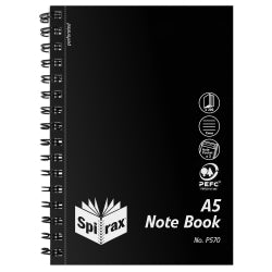 NOTEBOOK SPIRAX P570 PP BLACK A5 S/O 200PG   G71121