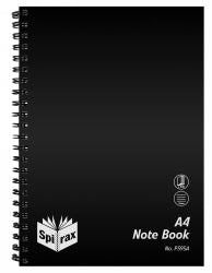 NOTEBOOK SPIRAX P595A PP A4 S/O 240PG BLACK   G71128