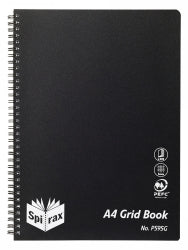 GRID BOOK SPIRAX P595G PP A4 S/O 200PG BLACK   G71135