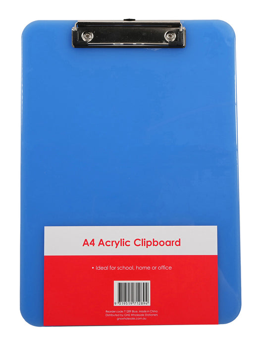 CLIPBOARD GNS BASIC A4 ACRYLIC BLUE   G71289