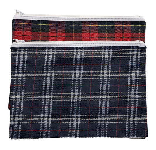 PENCIL CASE GNS 36X25.5CM TARTAN ASSORTED   G71384