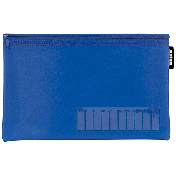 PENCIL CASE CELCO 345X180MM NAME MEDIUM 1 ZIP BLUE   G71584