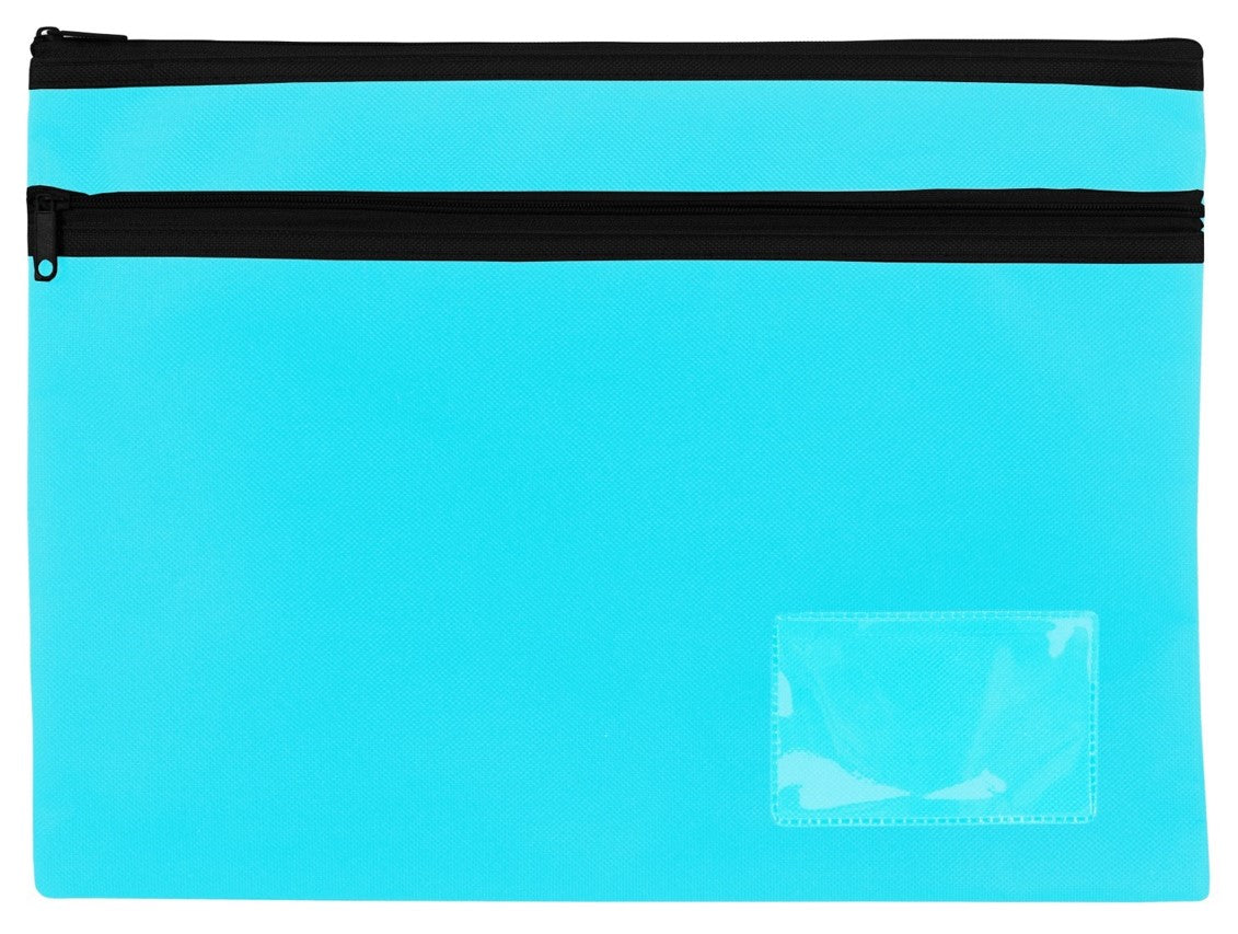 PENCIL CASE CELCO 345X264MM PREMIUM LARGE BRIGHTS 2 ZIP MARINE BLUE   G71599