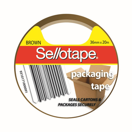 PACKAGING TAPE SELLOTAPE 36MMX20M BROWN   G73895