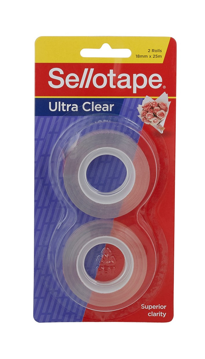 ULTRA CLEAR TAPE SELLOTAPE 18MMX25M PK2   G73898