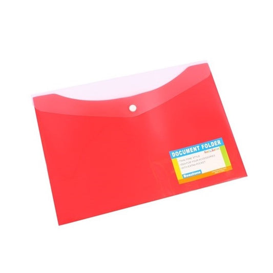 DOCUMENT WALLET BANTEX A4 PP W/BUTTON MELON   G73996