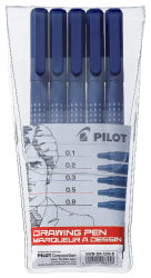 PEN DRAWING PILOT SWN-DR-S5N-B ASSORTED NIB BLACK PK5   G74739