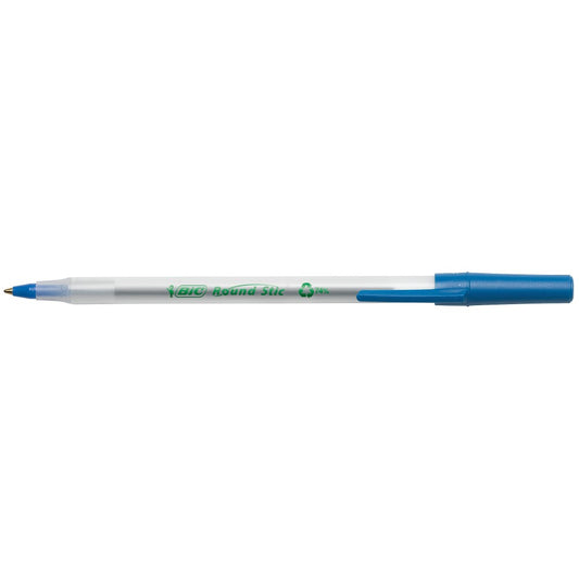 PEN BIC BP ECOLUTIONS ROUND STIC 1.0MM MEDIUM POINT BLUE BX50   G74978