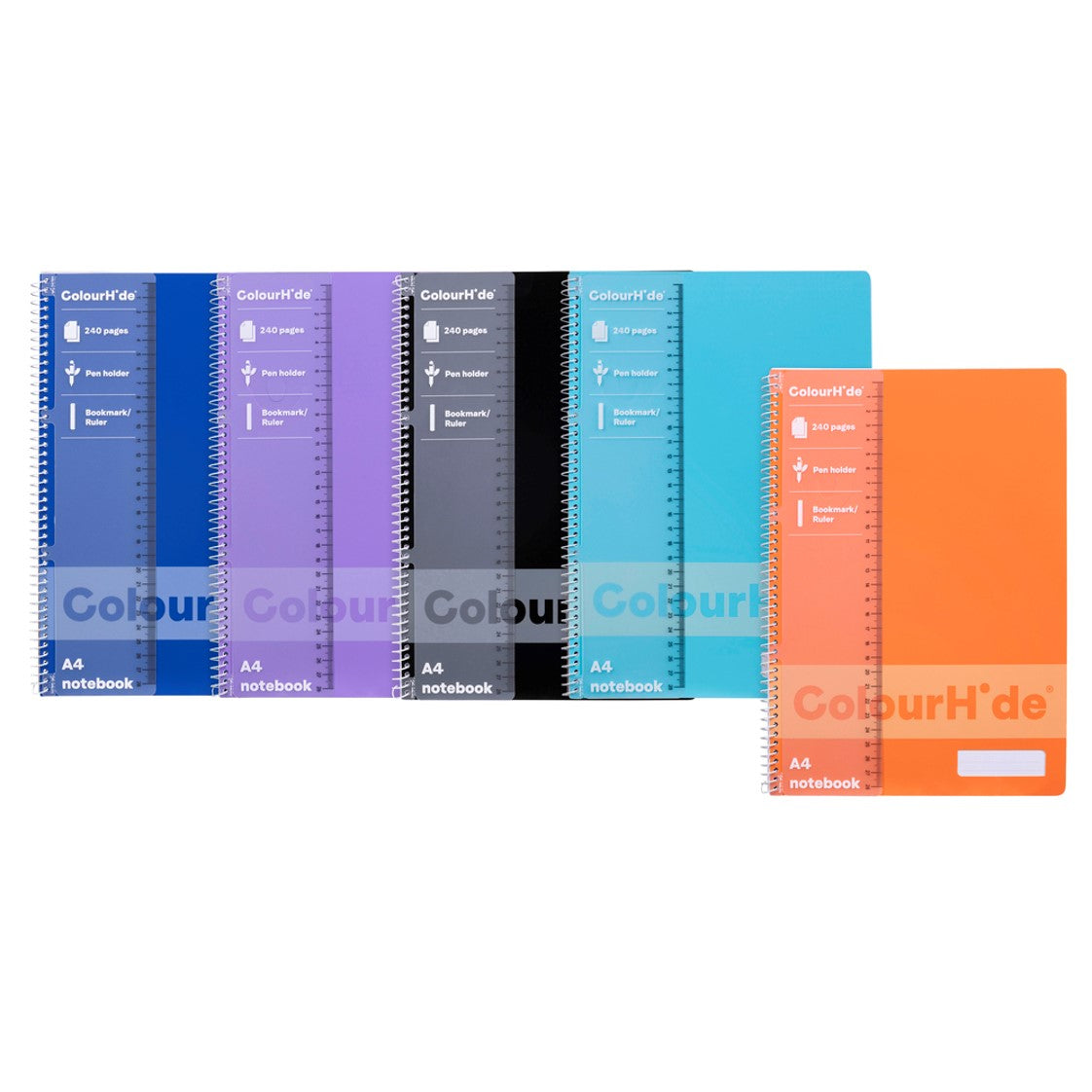 NOTEBOOK COLOURHIDE A4 ASST 240PG   G75026