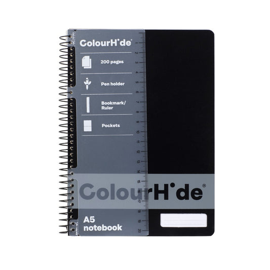 NOTEBOOK COLOURHIDE A5 BLACK 200PG   G75031