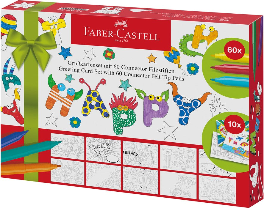 MARKERS FABER-CASTELL CONNECTOR PEN GREETING CARD SET PK60   G75112