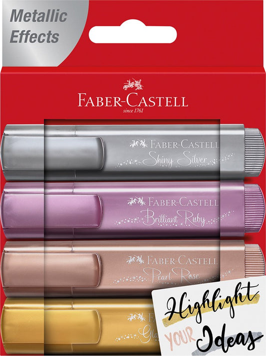 HIGHLIGHTERS FABER-CASTELL TEXTLINER METALLIC ASSORTED PK4   G75118