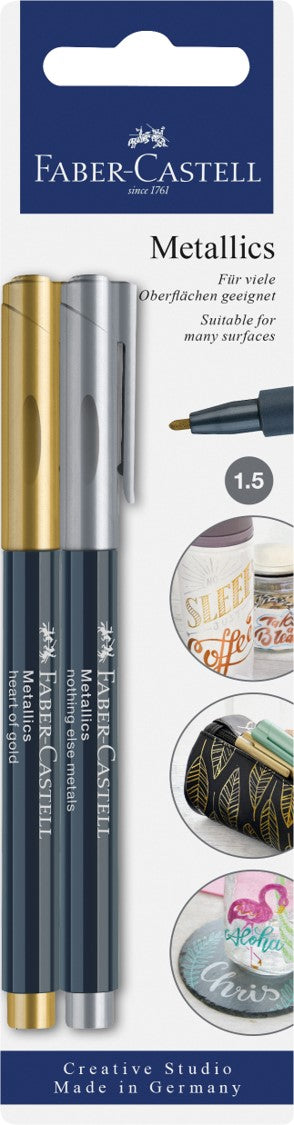 MARKERS FABER-CASTELL METALLIC ASSTD PK2   G75121