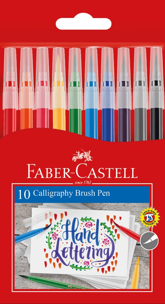 MARKERS FABER-CASTELL BRUSH CALLIGRAPHY ASSTD PK10   G75123