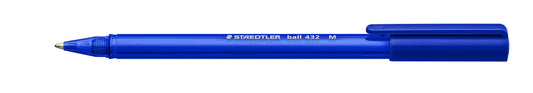 PEN STAEDTLER MEDIUM STICK 432 TRIANGULAR BALLPOINT BLUE BX10   G75249