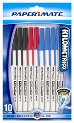 PEN PAPERMATE BP KILOMETRICO MED VARIETY 10PK H/SELL   G76855