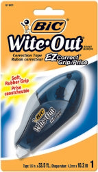 CORRECTION TAPE BIC WITE-OUT EZ GRIP BLISTER PACK   G76954