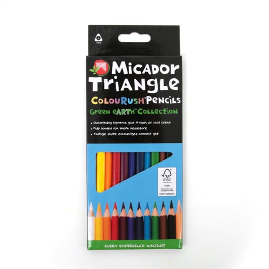 PENCIL COLOURED MICADOR COLOURUSH TRIANGLE FSC 100% ASSORTED BX12   G77419