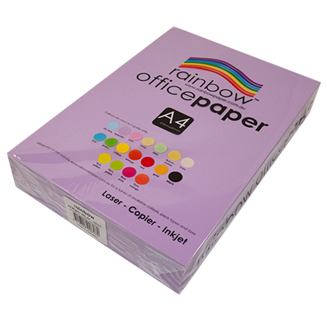 COPY PAPER RAINBOW A4 80GSM MAUVE PK500   G77472