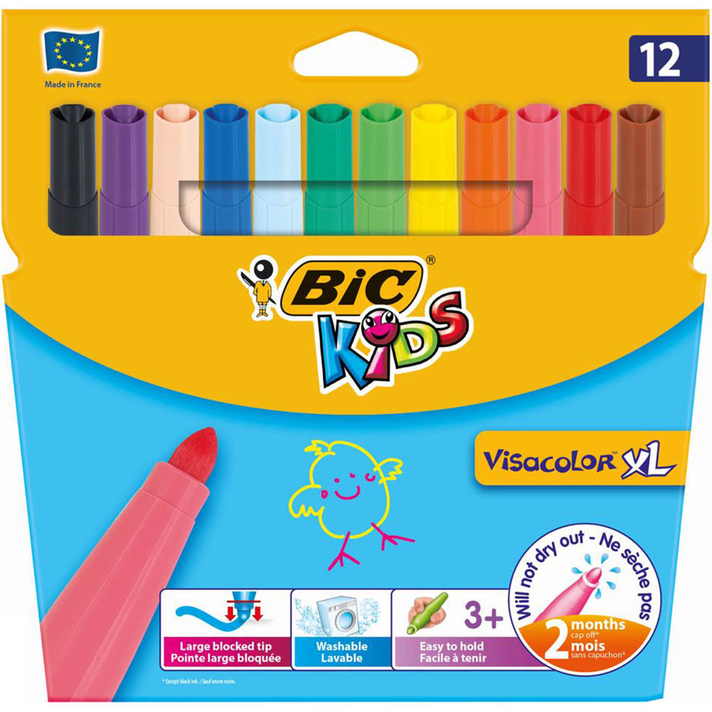 MARKER BIC KIDS VISACOLOUR XL FELT WLT12   G77576