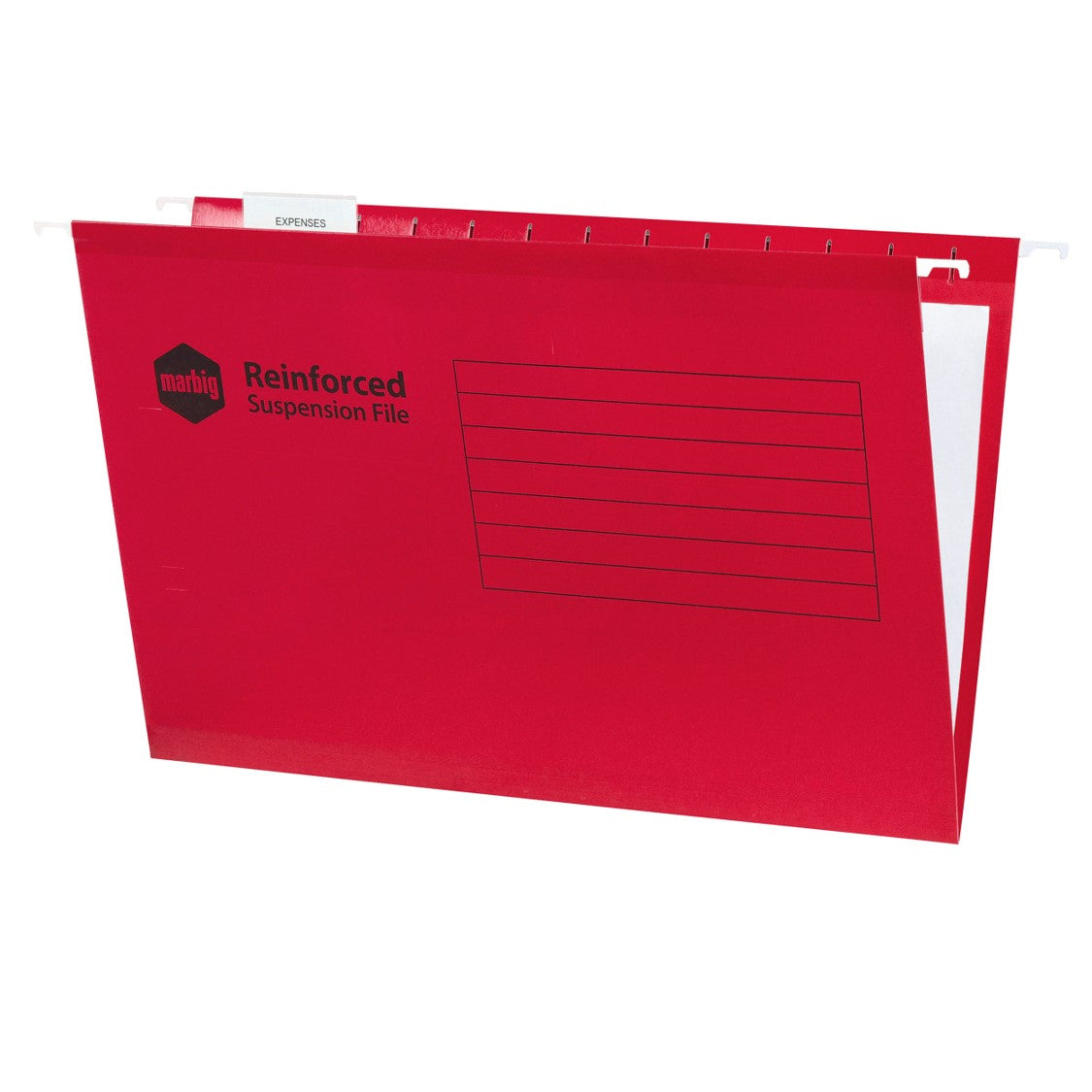 SUSPENSION FILES MARBIG FOOLSCAP COMPLETE RED BX25   G77661