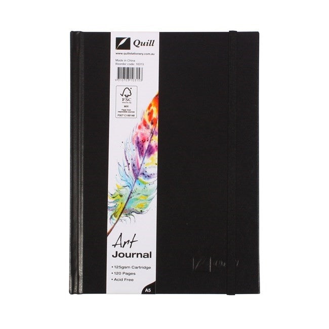 JOURNAL QUILL ART A5 H/C 125GSM ELASTIC CLOSURE 60LF   G78767