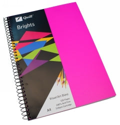 VISUAL ART DIARY QUILL A4 BRIGHTS CERISE PINK 60LF   G78787