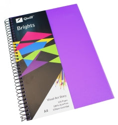 VISUAL ART DIARY QUILL A4 BRIGHTS DARK PURPLE 60LF   G78788