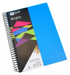 VISUAL ART DIARY QUILL A5 BRIGHTS MARINE BLUE 60LF   G78789