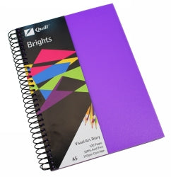 VISUAL ART DIARY QUILL A5 BRIGHTS DARK PURPLE 60LF   G78792