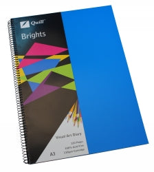VISUAL ART DIARY QUILL A3 BRIGHTS MARINE BLUE 60LF   G78793