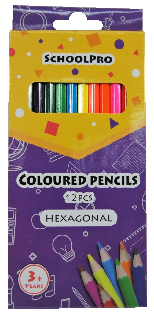 PENCIL COLOURED SCHOOLPRO HEXAGON BX12   G79172