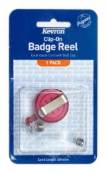 BADGE KEVRON CLIP ON REEL ASST   G80322