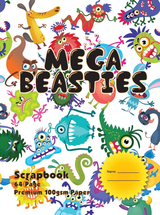 SCRAPBOOK GNS MEGA BEASTIES 335X240MM PREMIUM 100GSM 64PG   G82289