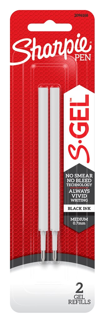 PEN REFILLS SHARPIE 0.7MM 2CT GEL METAL BARREL BLACK   G82361