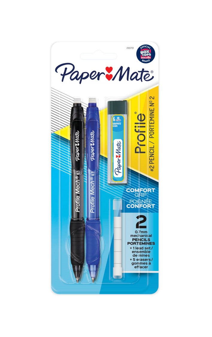 MECHANICAL PENCIL PAPERMATE 0.7MM 2CD PROFILE BLACK/BLUE   G82368