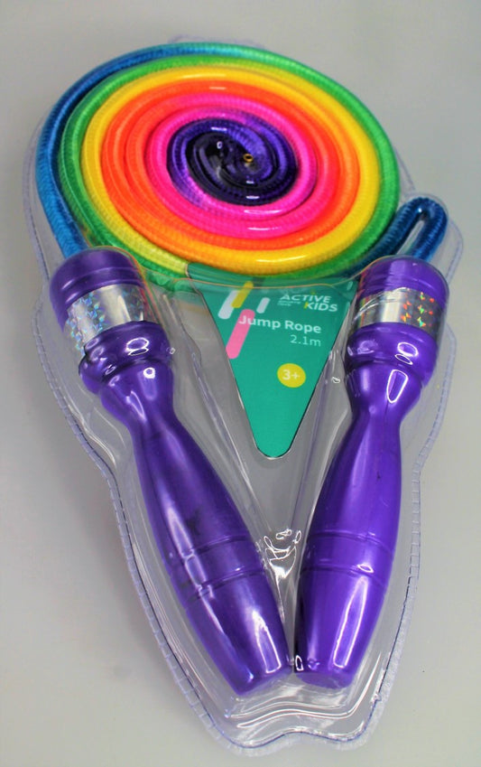 TOY SKIPPING ROPE CURLED RAINBOW 2.1M   G83247