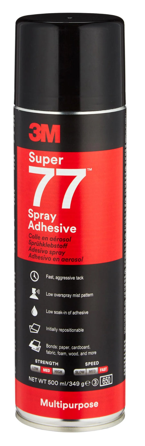 SPRAY ADHESIVE 3M 374G 77 MULTI PURPOSE ADHESIVE CLEAR CAN   G83385