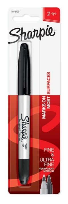 MARKER SHARPIE TWIN TIP PERMANENT BLACK BLISTER   G83785