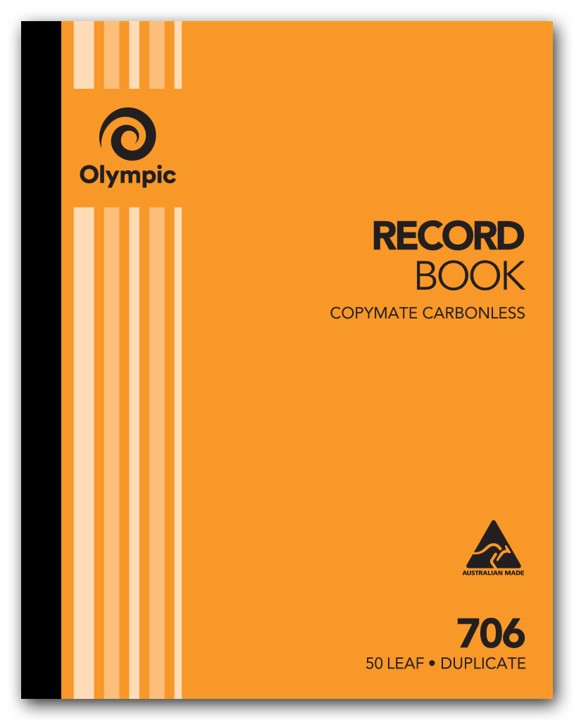 RECORD BOOK OLYMPIC FSC 706 DUP C/LESS 10X8 (07360)   G83828