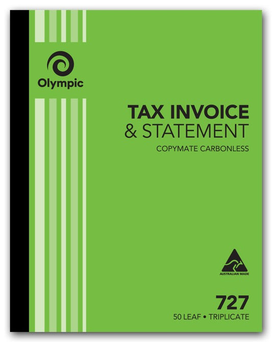 INV/STAT BOOK OLYMPIC FSC 727 TRIP C/LESS 10X8 50LF (07793)   G83837