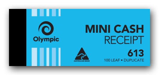 CASH REC BOOK OLYMPIC 613 DUP MINI 100LF (08010)   G83840