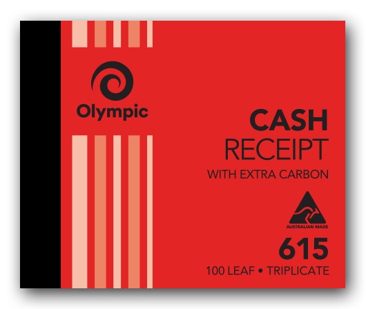 CASH REC BOOK OLYMPIC 615 TRIP 5X4 100LF (08080)   G83841