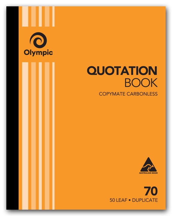 QUOTE BOOK OLYMPIC FSC 70 DUP C/LESS 10X8 (30544)   G83843