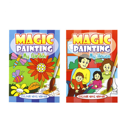 BOOK KIDS COLOURING A4 PAINTING MAGIC WITH WATER 2 ASST 16PG   G83890