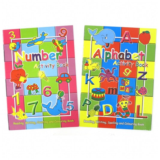 BOOK KIDS COLOURING A4 ACTIVITY NUMBER ALPHABET 2 ASST 32PG   G83895