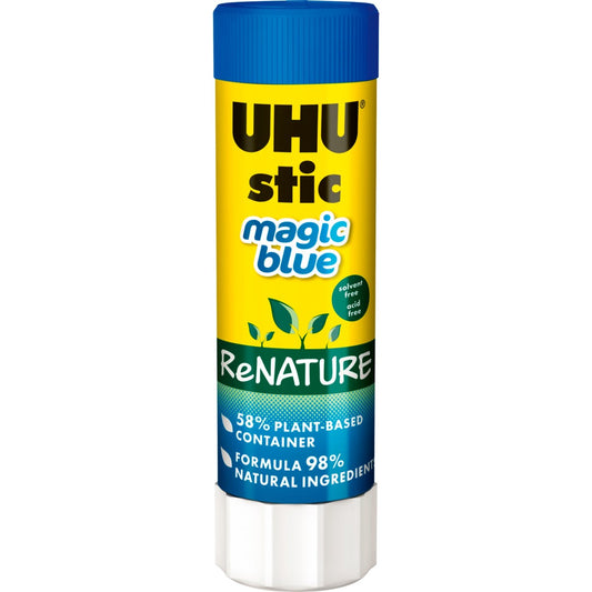 GLUE STIC UHU 40G RENATURE BLUE   G84106