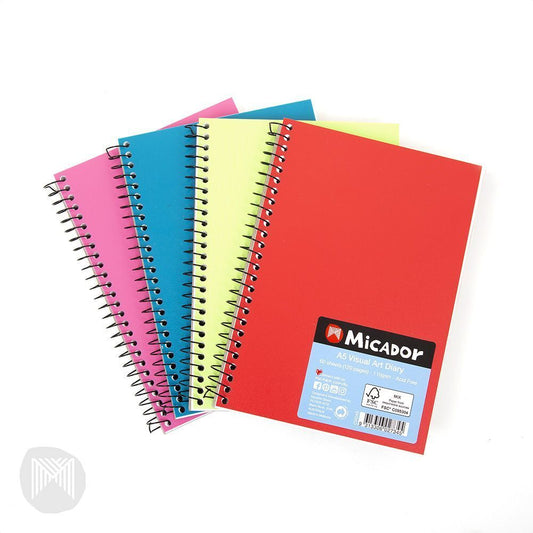 VISUAL ART DIARY MICADOR A5 ASST COLOURS   G84360