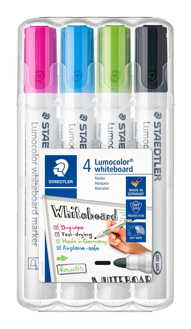 MARKER WHITEBOARD STAEDTLER LUMOCOLOR 351 BULLET ASST BRIGHTS WLT4   G84523